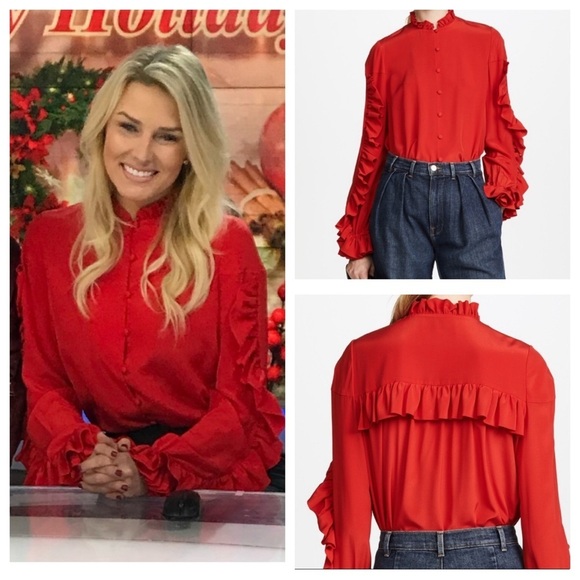 Alexis Rocio 100% silk ruffle blouse 17626 - Picture 1 of 16